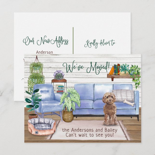  Cockapoo Cozy New Home Moving          Announcement Postcard (Front/Back)