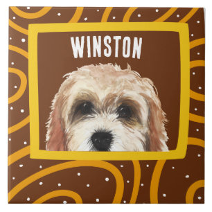Cockapoo customized photo frame Ceramic Tile