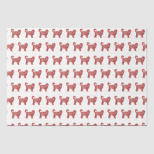 Cockapoo Cute Christmas Dog Silhouette Red Tissue Paper