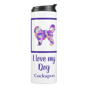 Cockapoo Cute Dog Silhouette PurplePY&B Thermal Tumbler
