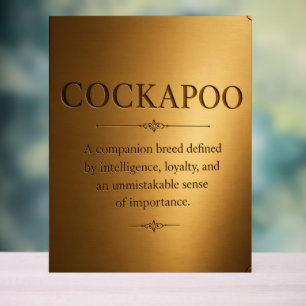 Cockapoo Definition Gift Plaque – Funny Dog Owner  Acrylic Sign