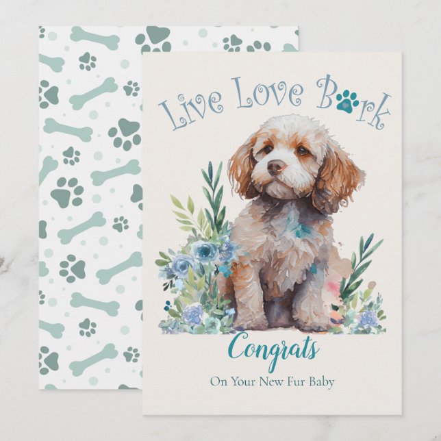 Cockapoo Dog Adoption, Gotcha Day Card (Front/Back)