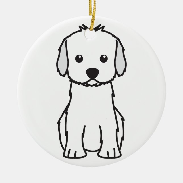 Cockapoo Dog Cartoon Ceramic Ornament (Front)