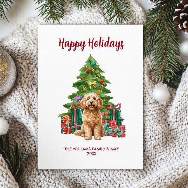Cockapoo Dog Family Christmas Holiday Card (Creator Uploaded)