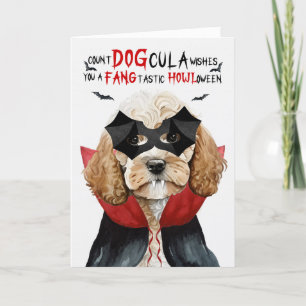 Cockapoo Dog Funny Count DOGcula Halloween Holiday Card