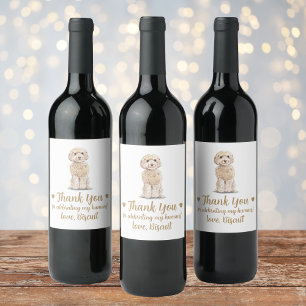 Cockapoo Dog I Do Too Wedding Wine Label