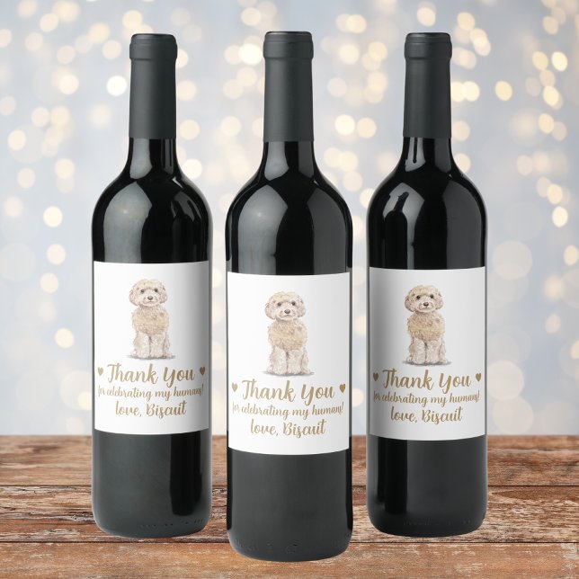 Cockapoo Dog I Do Too Wedding Wine Label (Creator Uploaded)