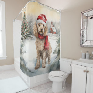 Cockapoo Dog in Snow Christmas 