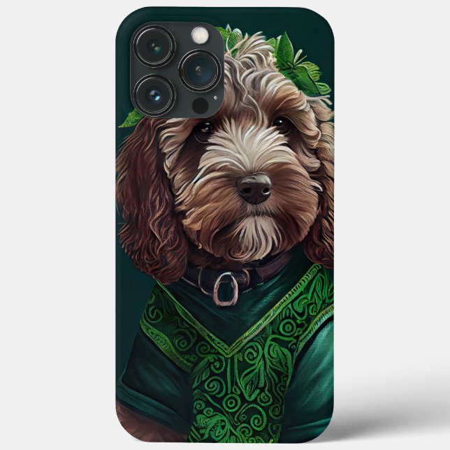 Cockapoo Dog in St. Patrick's Day Dress Case-Mate iPhone Case (Back)