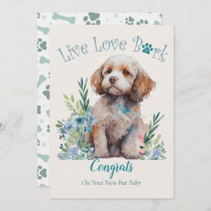Cockapoo Dog Mom Floral Adoption Card