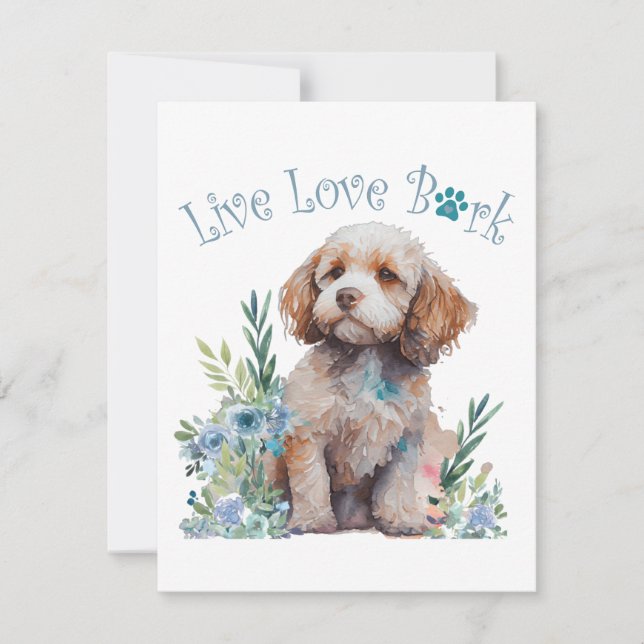 Cockapoo Dog Mom Floral Card (Front)