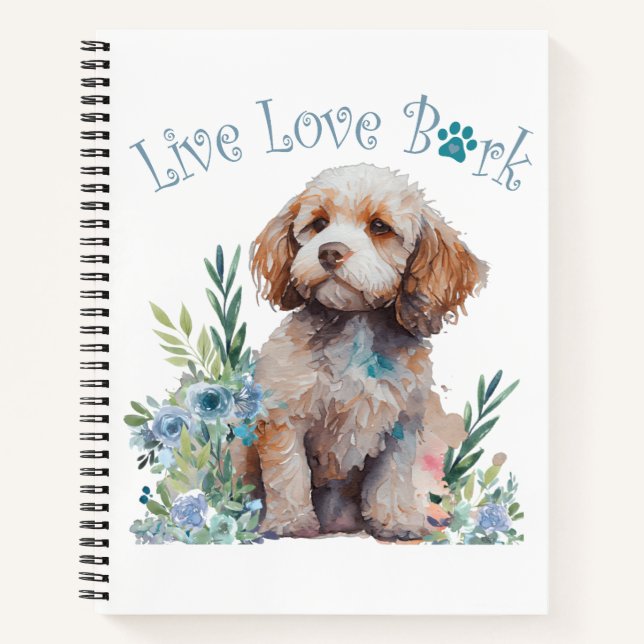 Cockapoo Dog Mom Floral Notebook (Front)
