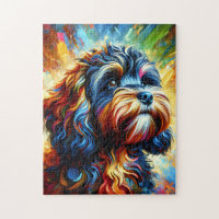 Cockapoo Dog Portrait Acrylic Art Print Dog Lover