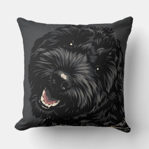 Cockapoo Dog Portrait Cushion Black Cockapoo gift