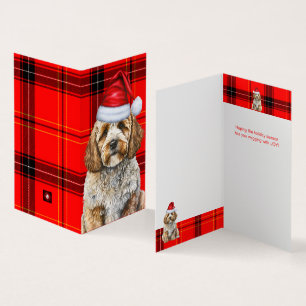 Cockapoo Dog Red Black Plaid Christmas Holiday