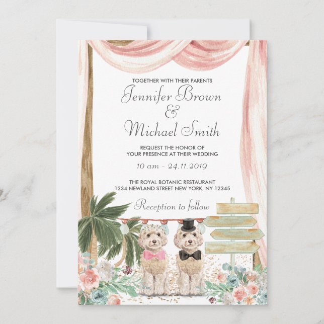 Cockapoo Dog Rustic Invitation (Front)