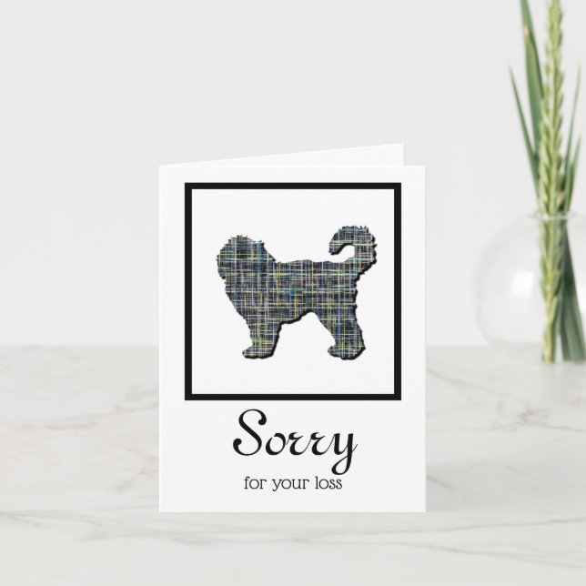 Cockapoo Dog Silhouette Pet Sympathy Card (Front)