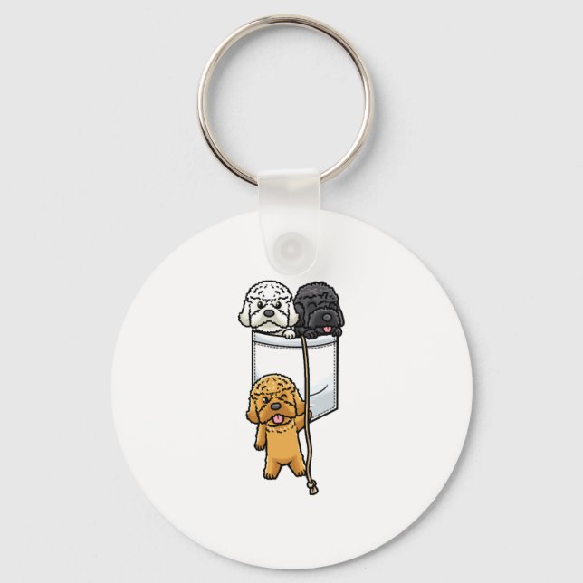 Cockapoo Dog Spoodle In Pocket Keychain (Front)
