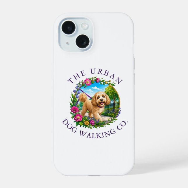 Cockapoo Dog Walker Custom Logo iPhone Case (Back)