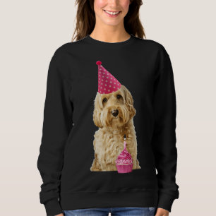 Cockapoo Dog With Cup Cake  Cockapoo Mom Cockerpoo Sweatshirt