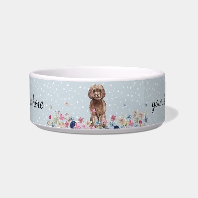 Cockapoo Dog with paws Bowl (Front)