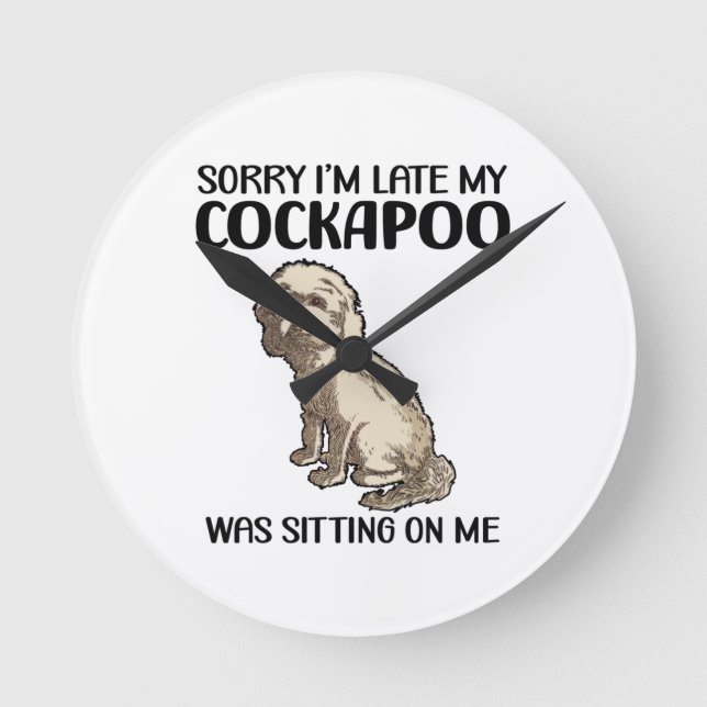 Cockapoo Dogs | Dog Breed Pet Pets Gift Ideas Round Clock (Front)