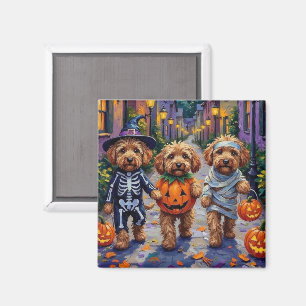 Cockapoo Dogs Trick-or-Treating Halloween Costume Magnet