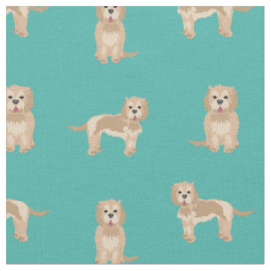 cockapoo dogs turquoise fabric
