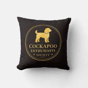 Cockapoo Enthusiast Society hoody Throw Pillow