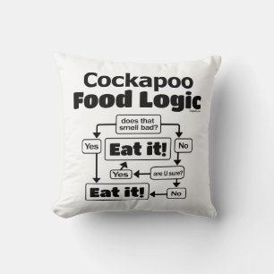 Cockapoo Food Logic Throw Pillow