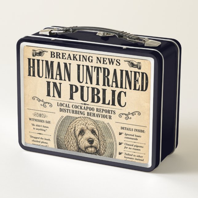 Cockapoo Funny Newspaper Lunchbox Dog Owner Gift (Back)