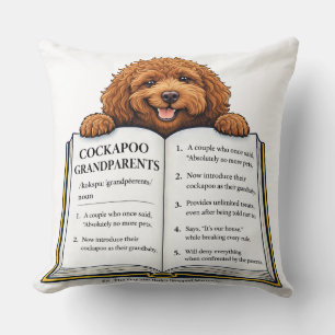 Cockapoo Grandparents Gift   Funny Dog Throw Pillow