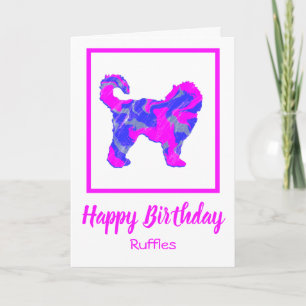 Cockapoo Hot Pink Silhouette Dog Funny Birthday Card
