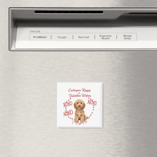 Cockapoo Kisses Valentine Wishes Dog Lover Magnet (In Situ (Dishwasher))