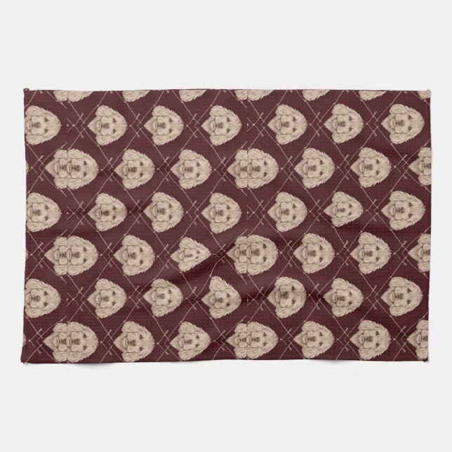 Cockapoo Kitchen Towel Set Cute Dog Pattern (Horizontal)