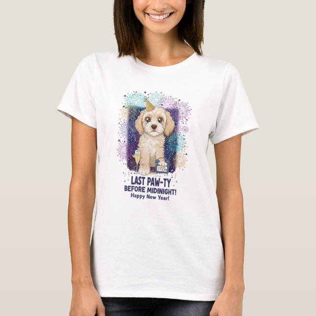 Cockapoo Last Paw-ty 2026! Happy New Year T-Shirt (Front)