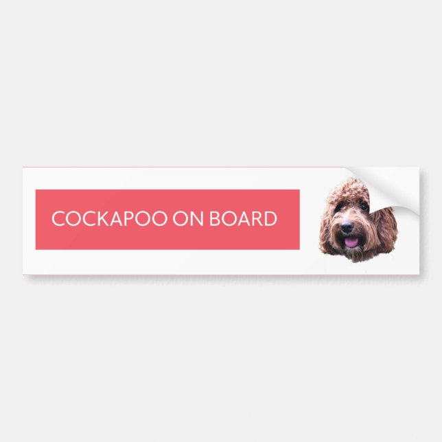 Cockapoo on board bumper sticker (Front)