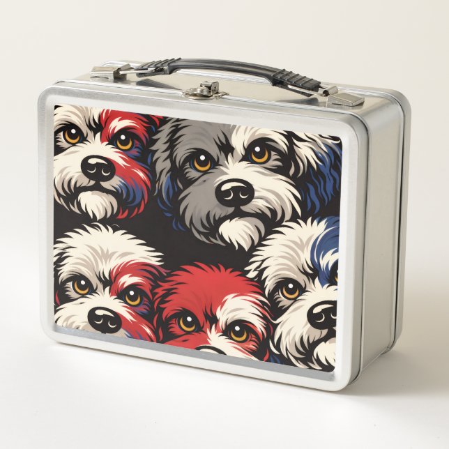 Cockapoo Pattern Lunchbox – Cute Dog Design (Front)