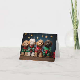 Cockapoo Puppies Christmas Card