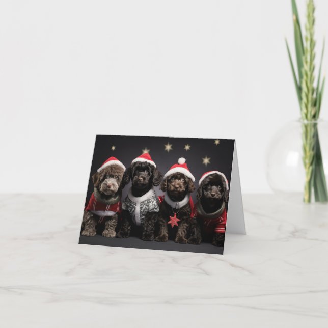 Cockapoo Puppies Christmas Card (Front)