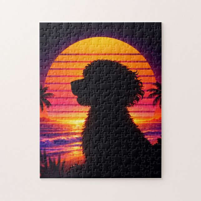 Cockapoo Puzzle- Retro Cockapoo Dog Lover Gift Jigsaw Puzzle (Vertical)