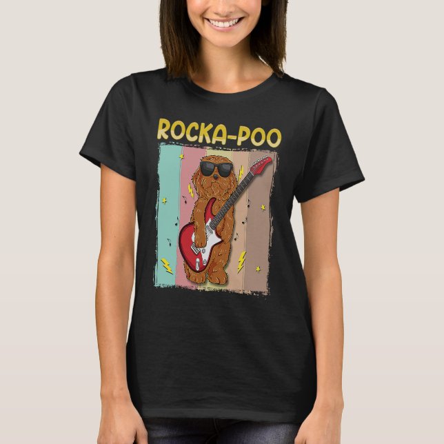 Cockapoo Rockstar Rocka Poo Dog  Blues Master T-Shirt (Front)