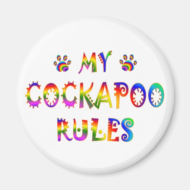 Cockapoo Rules Fun Magnet (Front)