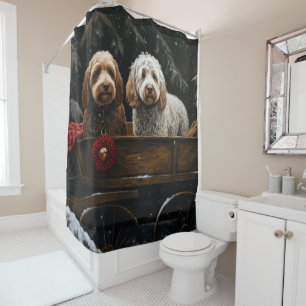 Cockapoo Snowy Sleigh Christmas Decor    