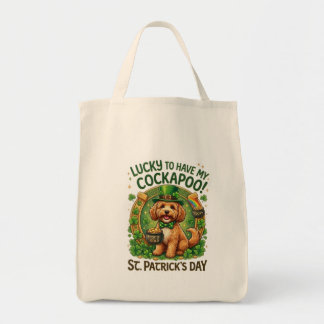 Cockapoo St Patrick's Day Lucky Dog Pot of Gold Tote Bag