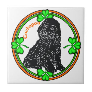 Cockapoo St Patrick's Day Tile