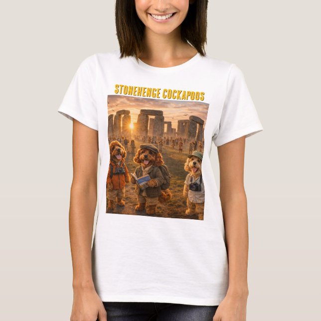 Cockapoo Stonehenge Shirt Funny Dog Gift UK (Front)