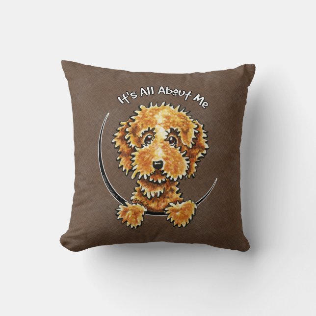 Cockapoo Tan IAAM Throw Pillow (Front)