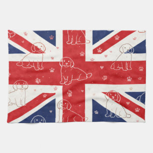 Cockapoo UK Gift   Union Jack Dog  Kitchen Towel