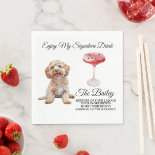 Cockapoo Wedding Signature Drink Napkin